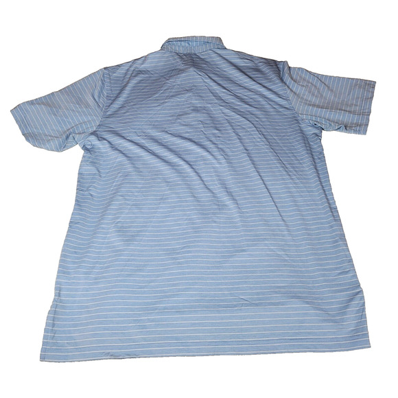 Peter Millar Polo Shirt Mens Blue Size XL Preppy Button Down Golf Striped Sports - Picture 2 of 15